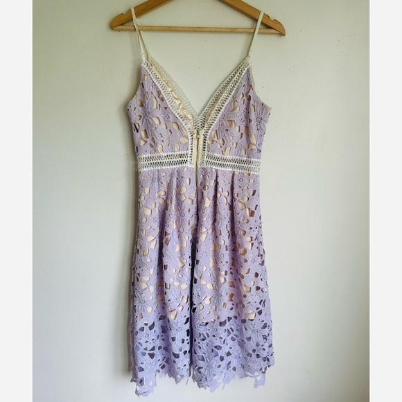 AQUA • Emma Lavender/Lilac Lace Midi Dress - Picture 8 of 10